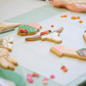 boho chic themed decorated cookies
