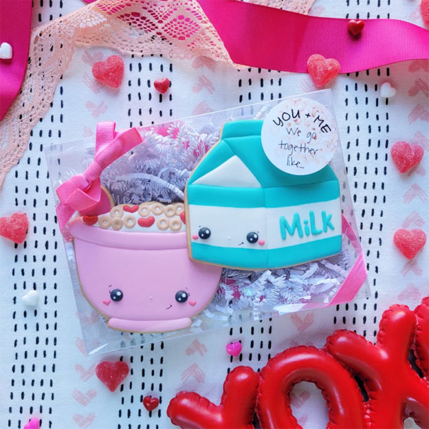 Valentine's Day "Milk + Cereal" Cookies (2 large)