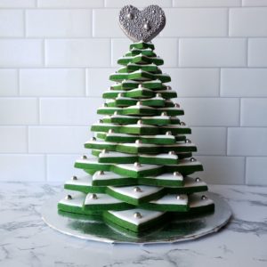 Christmas tree made out of star shaped cookies